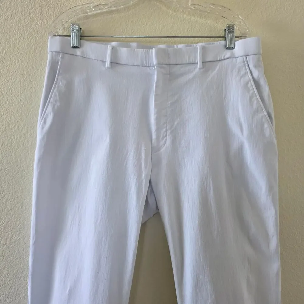 Tommy Hilfiger White Stretch Pants Men 36x34 Lightweight Straight Leg